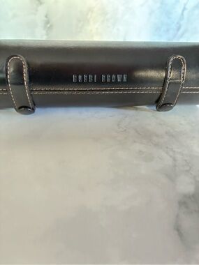 Bobbi Brown Black Cylinder Leather Makeup Brush Case